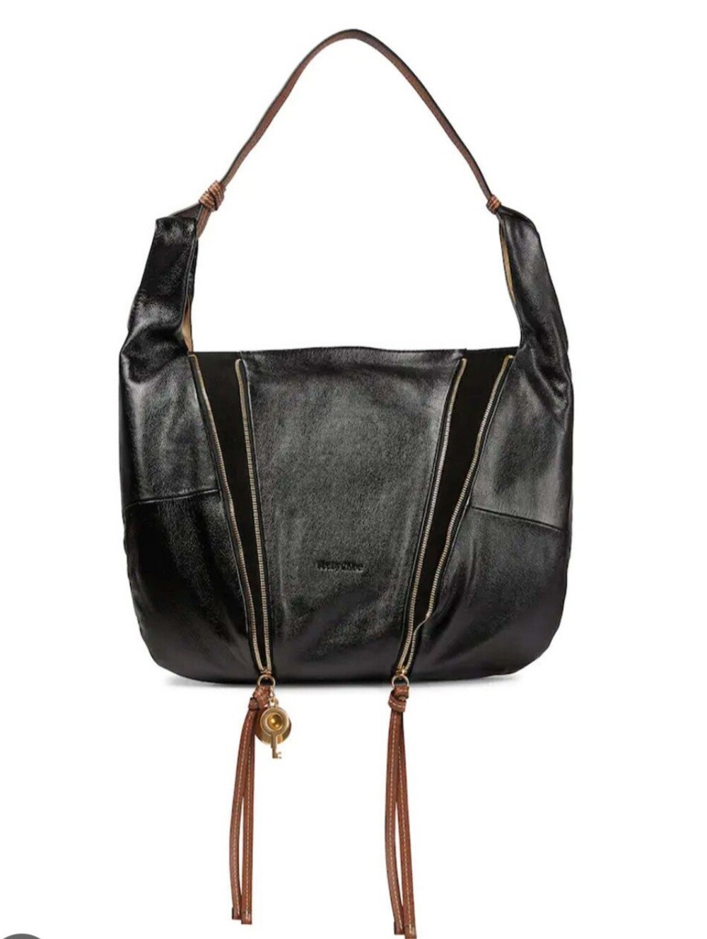 See By Chloe Indra Black Leather Hobo Bag